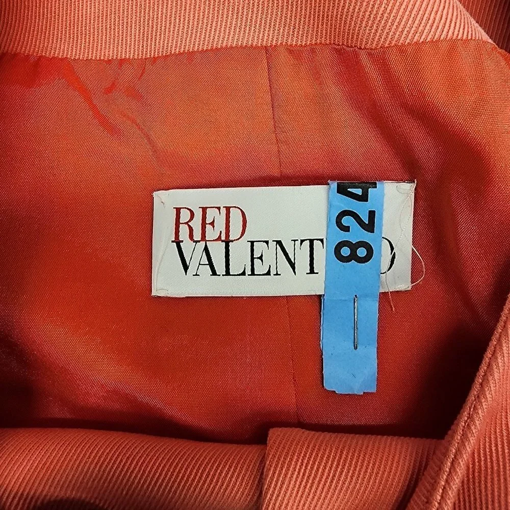 Red Valentino Women's IT 46/US 10‎ Coral Bow Detail 3/4 Sleeve Blazer Jacket